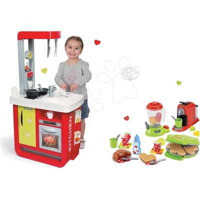 Smoby set kuchynka Bon Appétit Chef a vaflovač s mixérom kávovarom a vaflami 310810-4