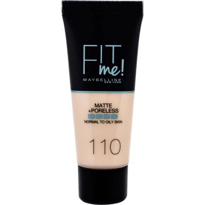 Maybelline Fit Me! Matte + Poreless уеднаквяващ фон дьо тен с матиращ ефект 30 ml нюанс 110 Porcelain