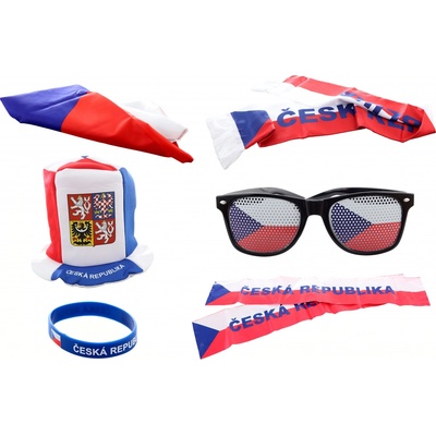 Fandící set Česká republika s čelenkou