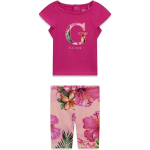 Guess Цикламена тениска G и клин на цветя за бебе момиче Guess