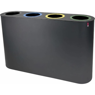 Lune sestava na tříděný odpad Split, antracitová, lakovaná ocel, 4 x 38 l 41153301