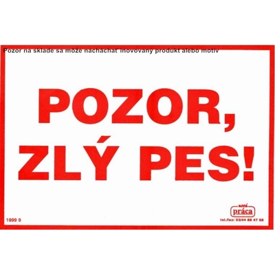 Piktogram pozor zlý pes! A5