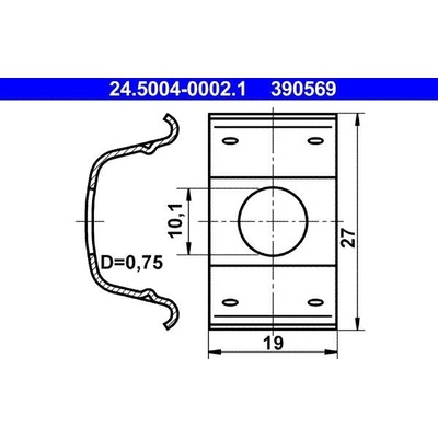 Držiak, brzdová hadica ATE 24.5004-0002.1 24.5004-0002.1