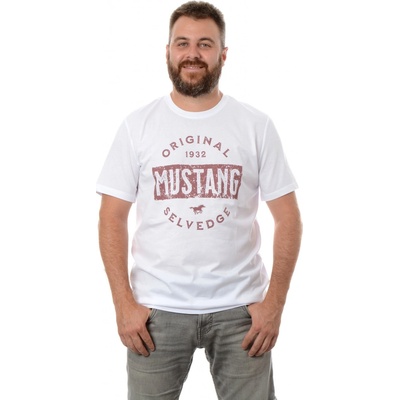 Mustang Alex C Print pánske tričko biele