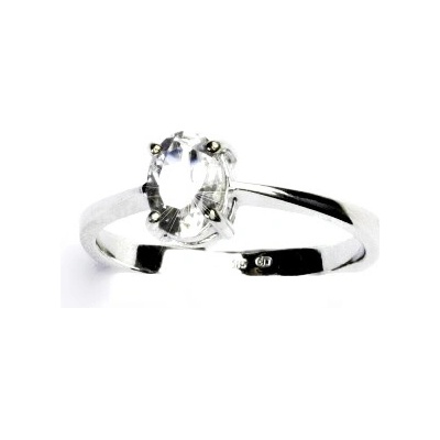 Čištín Zlatý prsten bílé i žluté zlato přírodní křišťál T 1246