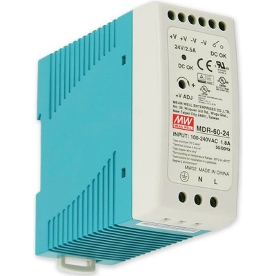 PS-DIN 60-24 - spínaný zdroj 24 V DC/2,5 A na DIN lištu