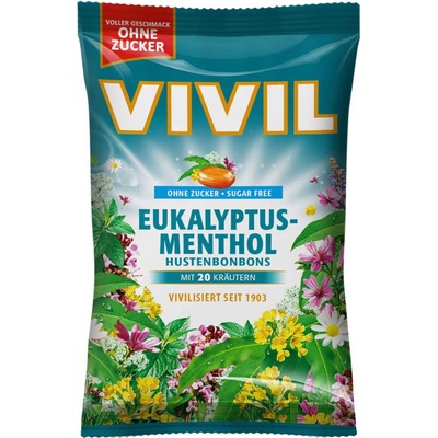 Vivil Eukalyptus-mentol + 20 druhů bylin bez cukru 120 g