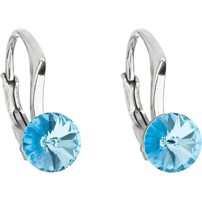 Pavona visací s krystaly Swarovski modré kulaté 31230.3 aquamarine