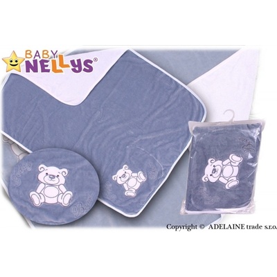 Baby Nellys Deka dečka Medvídek TEDDY BEAR šedá