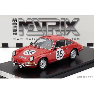 Matrix scale models Porsche 911s Coupe Team J.franc N 35 24h Le Mans 1966 Jean Kerguen Jacques Dewes Red 1:43