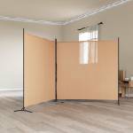 vidaXL Разделител на стая с 2 панели Бежово 348 x 180 cm Текстил (42039231)