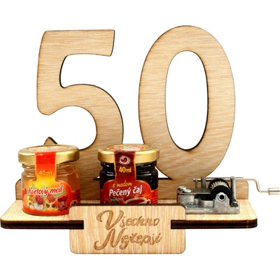 KupMa Dárkový stojan 50 let s flašinetem