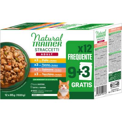 Natural Trainer Straccetti proužky v omáčce míchané balení kuřecí, losos, tuňák, krůtí 24 x 85 g