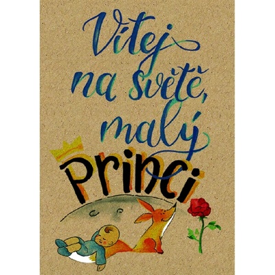 Baloušek BeBechy - přání Princ, A6, kraftový papír