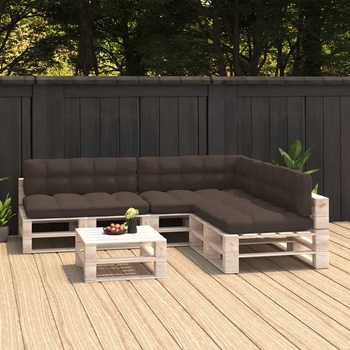 vidaXL Палетни възглавници за диван, 7 бр, таупе (314596)