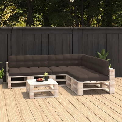 vidaXL Палетни възглавници за диван, 7 бр, таупе (314596)