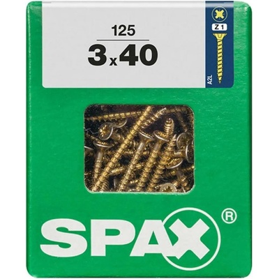 Spax Uni vrut zápust.hlava PZ/Z1, S-CUT plný závit, Yellox, 3 x 40 mm, 125 ks