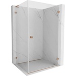 Mexen Lunar-B L права отваряща се душ кабина 95 x 80 см, прозрачна, четкана мед (832L-095-080-65-00-P)