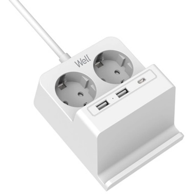 Well 2 Plug + 3 USB 2 m (EXTS-2S2M-PROT/USBC3W-WL)