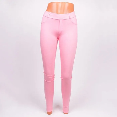 Памучен клин-панталон в розов цвят