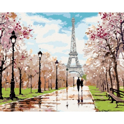 Zuty Malování podle číselMilenci v parku u Eiffelovy věže Richard Macneil 80 x 100 cm vypnuté plátno 8596530050032