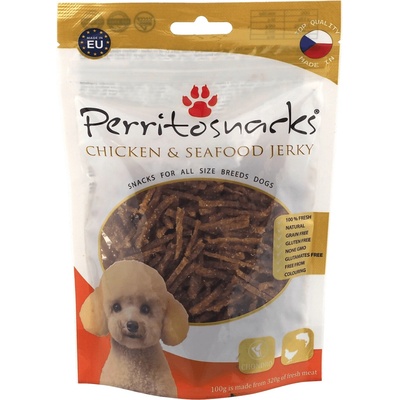 Pochúťka Perrito Chicken & Seafood jerky 100 g