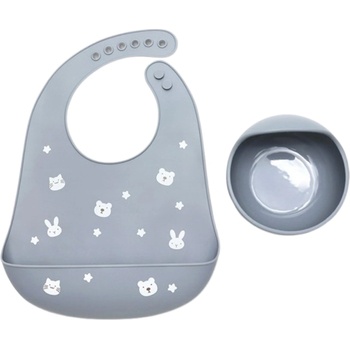 Lorelli Силиконов сет за хранене Lorelli Premium - 2 части, Grey (10230710003)