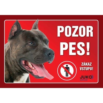 Juko Plastová tabuľa Pozor Pes Staford 21 x 14,7 cm