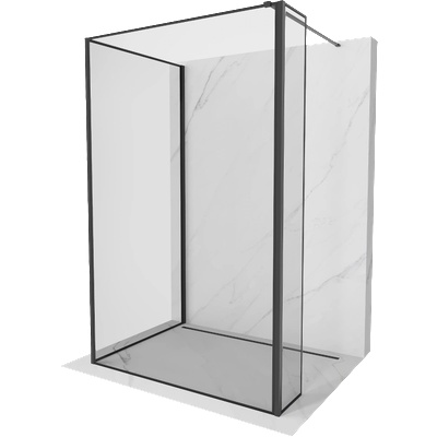 Mexen Kioto душ преграда Walk-in 100 x 80 x 40 см, черна рамка, черна - 800-100-080-221-70-70-040 (800-100-080-221-70-70-040)