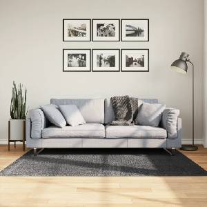 vidaXL Килим IZA с къс косъм, скандинавски вид, антрацит, 120x170 см (375428)