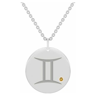 Eppi Zlatý přívěsek se znamením a citrínem Blíženci P35364