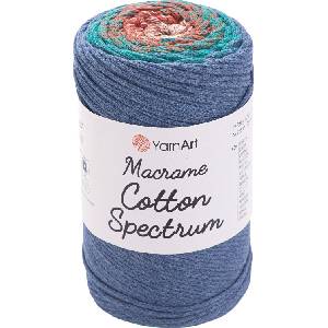 YARNART Macrame Cotton Spectrum 225 m 1327 Orange Turquoise Grey юта (Macrame Cotton Spectrum 1327)
