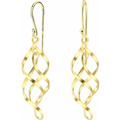 Nefertitis 32091 Stříbrné visací náušnice GOLD SPIRAL 42 mm NF59502 42 mm, 1,89 g