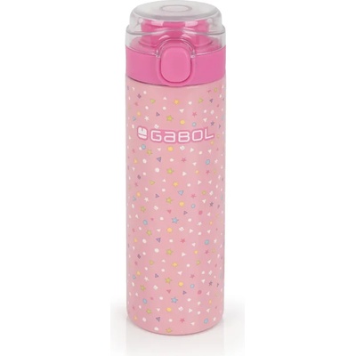 Gabol Бутилка за вода Gabol стоманена Glam - 600 мл. - Розова с принт