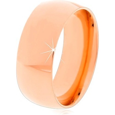 Šperky eshop ocelový prsten v měděném odstínu lesklá zaoblená ramena K06.15