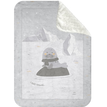 Kikkaboo Супер меко бебешко одеяло с шерпа 80/110 см Seally Me (31103020157)