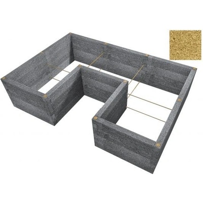 LEIER Durisol Vyvýšený záhon typ U 230x340x80cm - žlutý