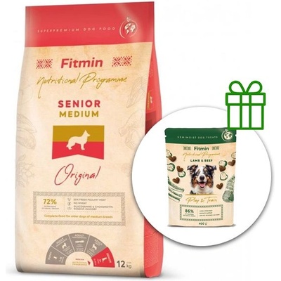 Fitmin MEDIUM Senior 12 кг + Fitmin Play&Train Lamb & Beef БЕЗПЛАТНО