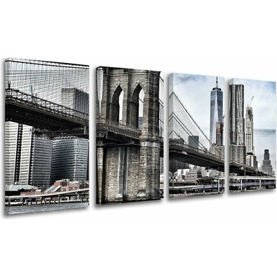 4dílný obraz na stěnu MĚSTO / NEW YORK - 120x60 cm