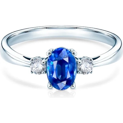 SAVICKI Heart of The Ocean Collection | Пръстен с три камъка: бяло злато. син сапфир