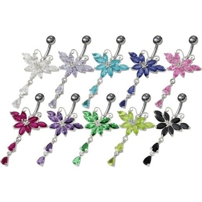 Šperky4U stříbrný piercing do pupíku motýlek BP01295-C