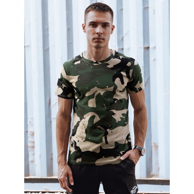 DStreet RX5599 khaki maskáčové pánské tričko