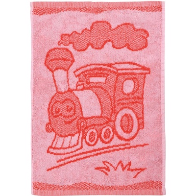 Vesna Dětský žakárový ručník VLAK 30 x 50 cm červený