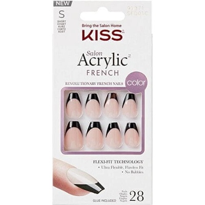 KISS Nalepovacie nechty Salon Acrylic French Color Flame 28 ks