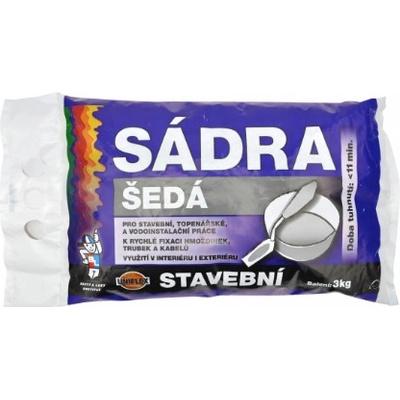 Sádra šedá, stavební, 3 kg