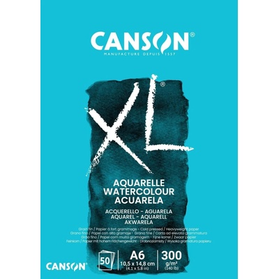 Canson XL Aquarelle Skicák v lepenej väzbe A6 CP 300g 50 listov