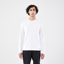 Kalenji pánske bežecké tričko Dry 500 dlhým rukávom a UV ochranou biele