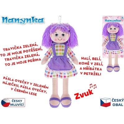 Mikro trading Nanynka česky mluvící a zpívající 50 cm fialová