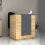 TopMebel Gemini TopMebel рецепция от меламин в цвят дъб - антрацит 100x70x110cm