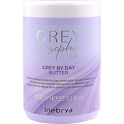 Inebrya Grey By Day Butter Mask jemná maska pre prírodné šedé vlasy 1000 ml